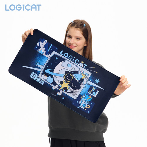LOGICAT鼠标垫大号高颜值工位改造可爱锁边防滑耐脏大尺寸垫子