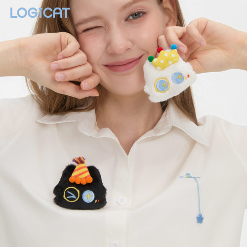 蒲熠星同款LOGICAT衣饰乐园猫主题衣服围巾包包配饰别针毛绒胸针