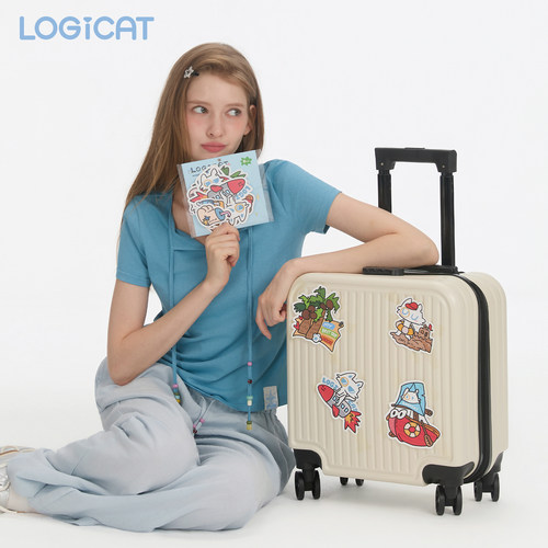 LOGICAT行李箱贴纸原创可爱旅行猫咪手账车贴pvc防水粘性强贴纸