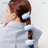 LOGICAT毛绒发绳秋冬扎丸子头高弹力耐用不伤发可爱猫咪发饰发圈