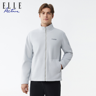 户外轻盈立领上衣 防寒保暖摇粒绒外套25年冬款 ELLE ACTIVE男装