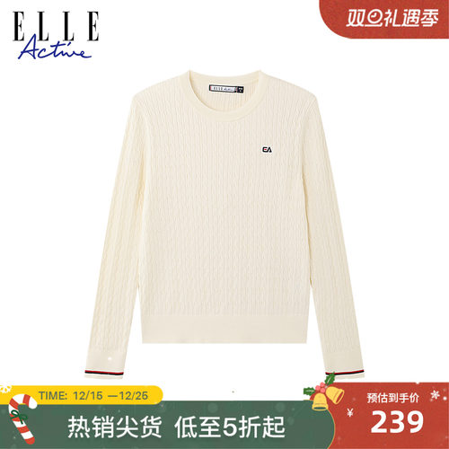 ELLEACTIVE女士休闲圆领针织衫