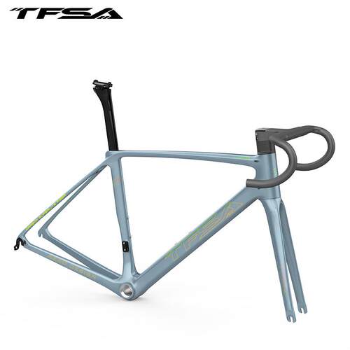 TFSA JH-02圈刹快拆碳纤维车架公路自行车变色烤漆内走带一体把