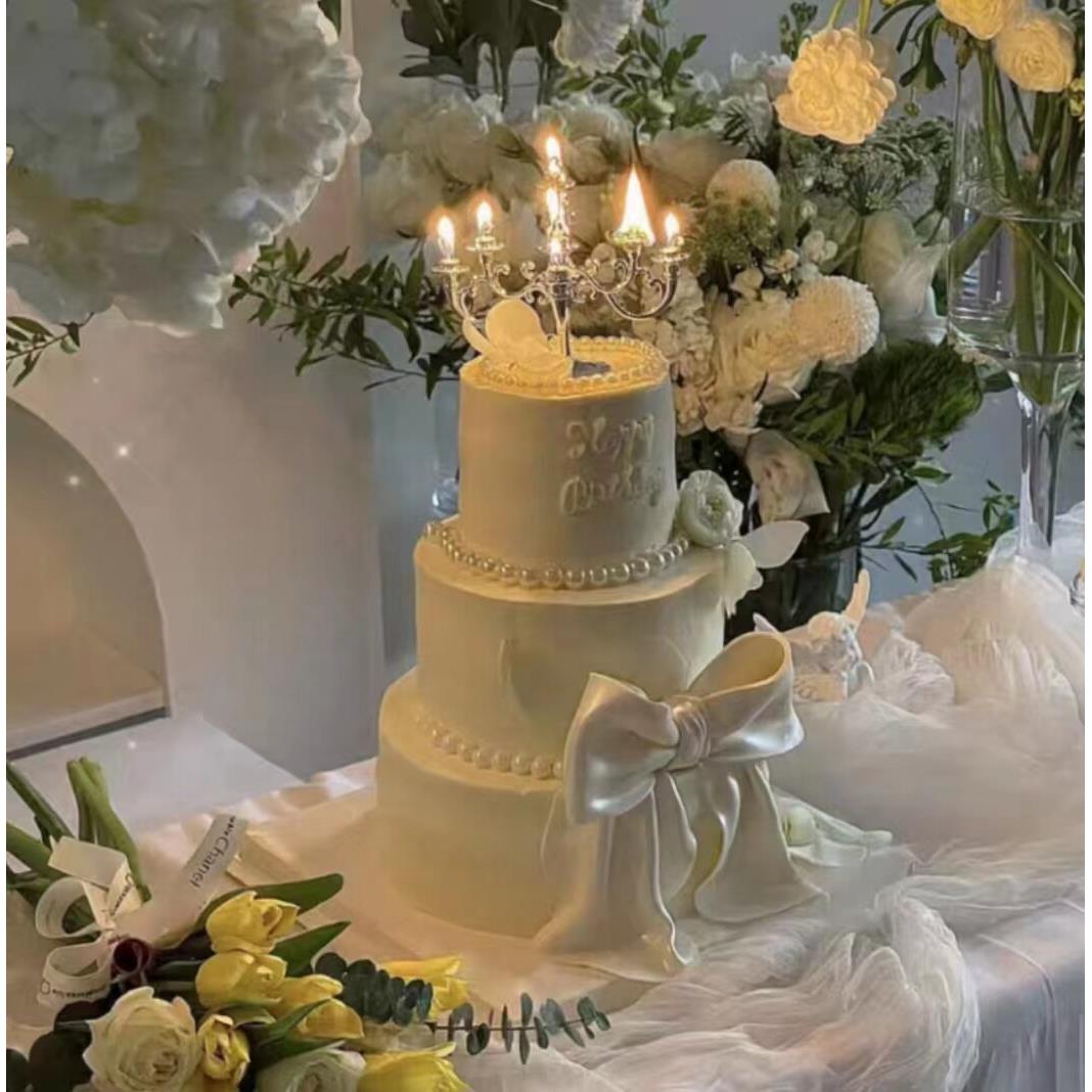 网红蛋糕模型多层婚礼鲜花祝寿2024新款架子蛋糕仿真橱窗模型展示