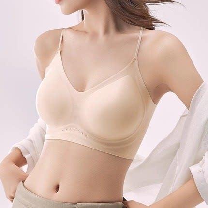 凉感冰皮果冻条软支撑内衣女夏季薄款无痕亮闪细肩带文胸吊带背心