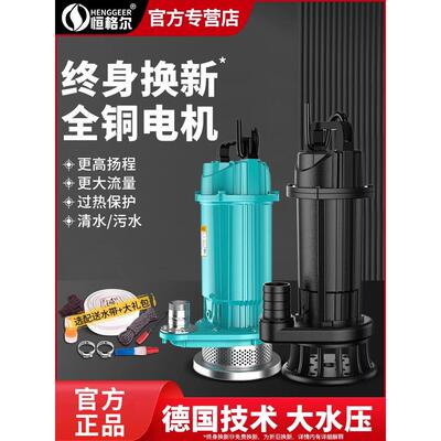 潜水泵家用220V小水泵高扬程水泵化粪池粪便污水泵污水泵