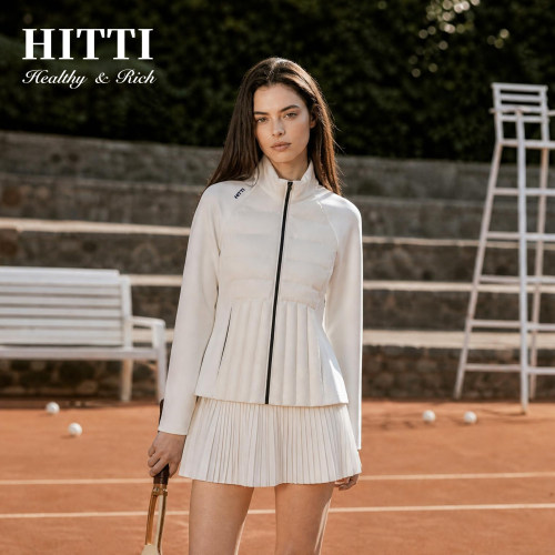 HITTI拼接修身轻薄运动羽绒服