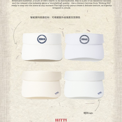 Hitti【网球系列】运动休闲户外透气吸汗女士遮阳空顶帽网球帽