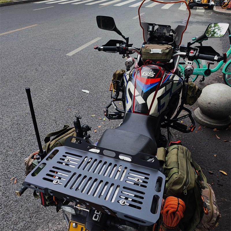 蜀峰通用型摩托车后货架托盘后驮包尾包托盘支架适用ADV复古街车