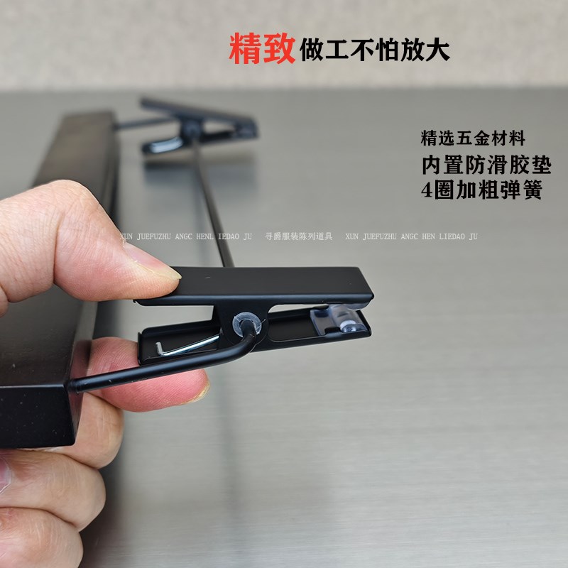 服装店实木衣架轻奢高级木质衣挂男装女装店专用仿古色黑色木衣架