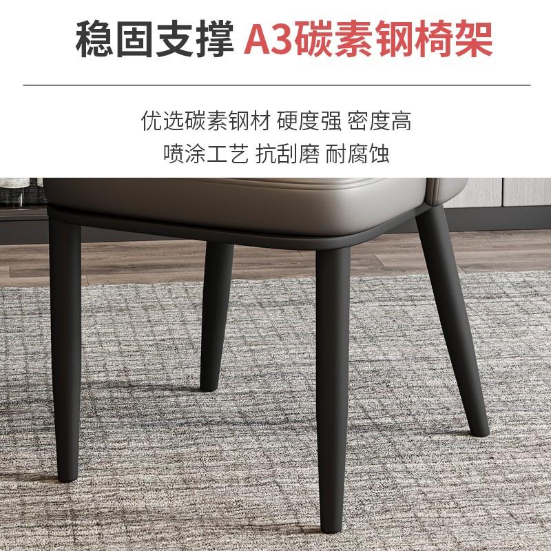 餐椅家用2025款餐桌椅轻奢高级感铁艺设计师靠背主人椅皮凳子拉车