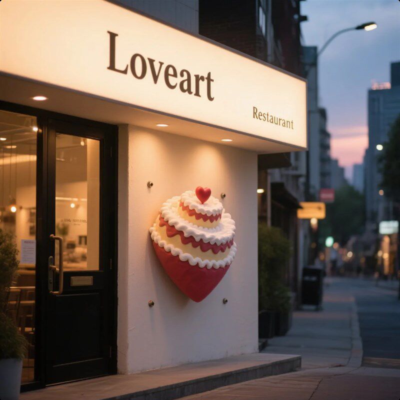 玻璃钢雕塑定制做小蛋糕甜品烘焙面包店立体门头网红打卡引流模型