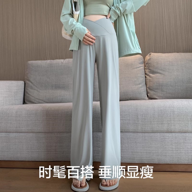 孕妇裤子夏季薄款不勒肚子防晒阔腿裤外穿休闲裤春夏款长裤孕妇装