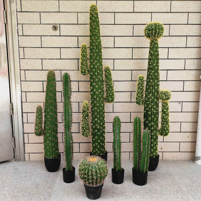 大型仿真仙人掌摆件北欧植物家居室内假绿植盆栽仙人柱商场装饰