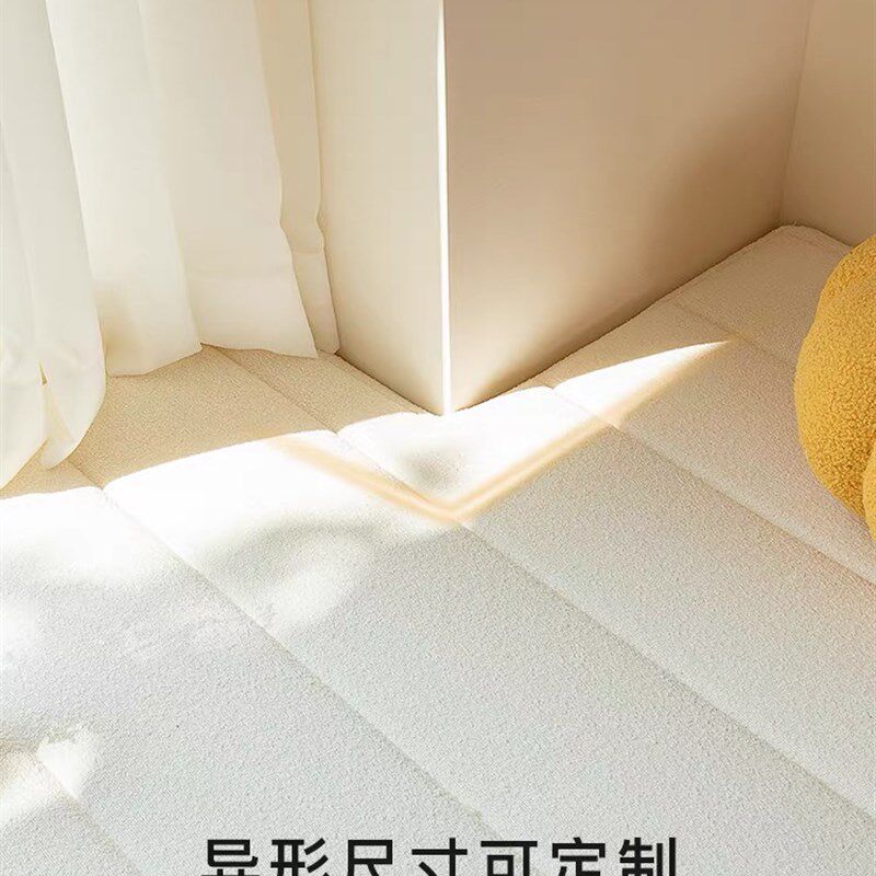 防水防污可拆洗泰迪绒飘窗垫定制椰棕乳胶不规则窗台垫异形垫定做