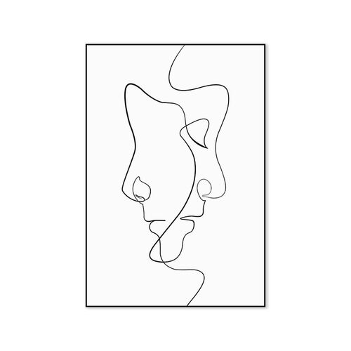 极简抽象线条人脸玄关客厅沙发背景墙挂画小众艺术画卧室床头挂画