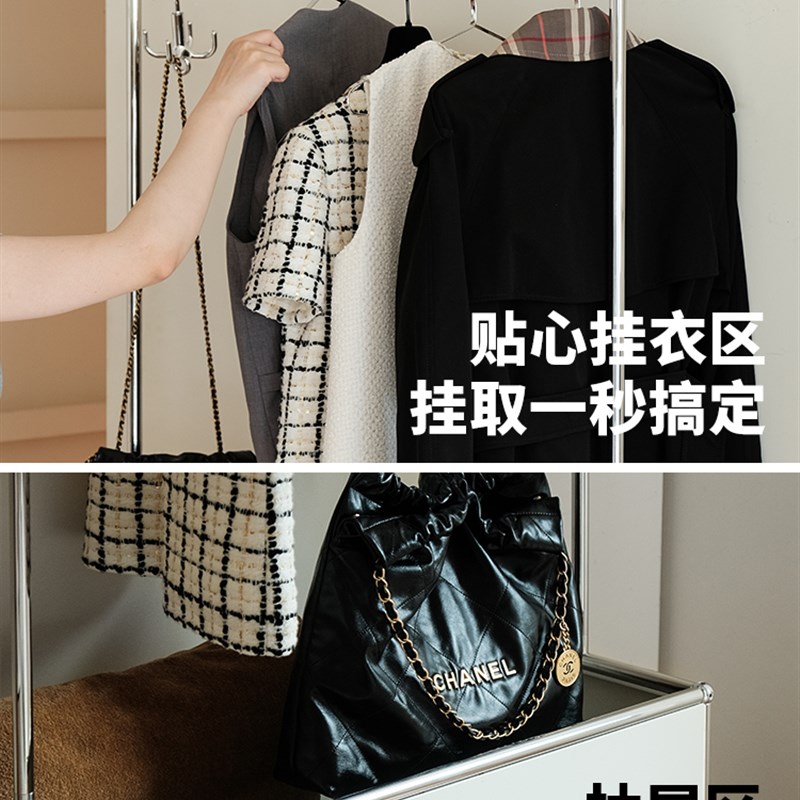 less living模块组合衣帽架小户型卧室落地挂衣架家用可移动衣架