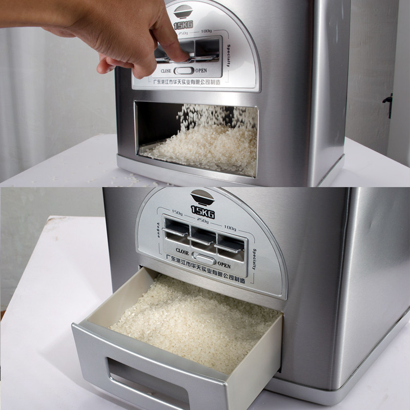 不锈钢米桶防虫防潮密封15/20/30kg50斤储米箱装自动计量米缸厨房