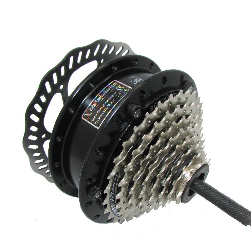 山地车改装电机电动自行车改后轮卡飞电机无刷配件马达36V48V350W