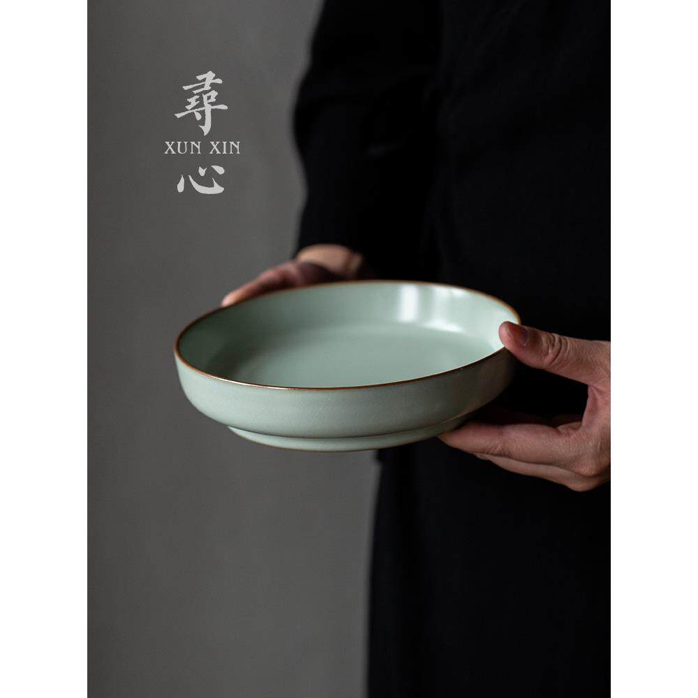 天庆汝窑覆古茶壶干泡桌壶架茶具配件家用陶瓷茶壶垫可用于养