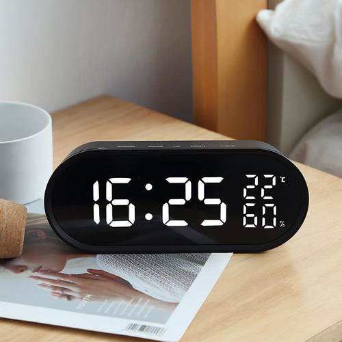 LED电子钟学生床头静音闹钟温度湿度简约智能台钟夜光数字多功能