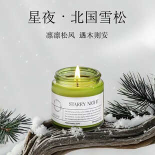 北国雪松香薰蜡烛室内持久家用木质淡香氛精油卧室高级氛围感礼物
