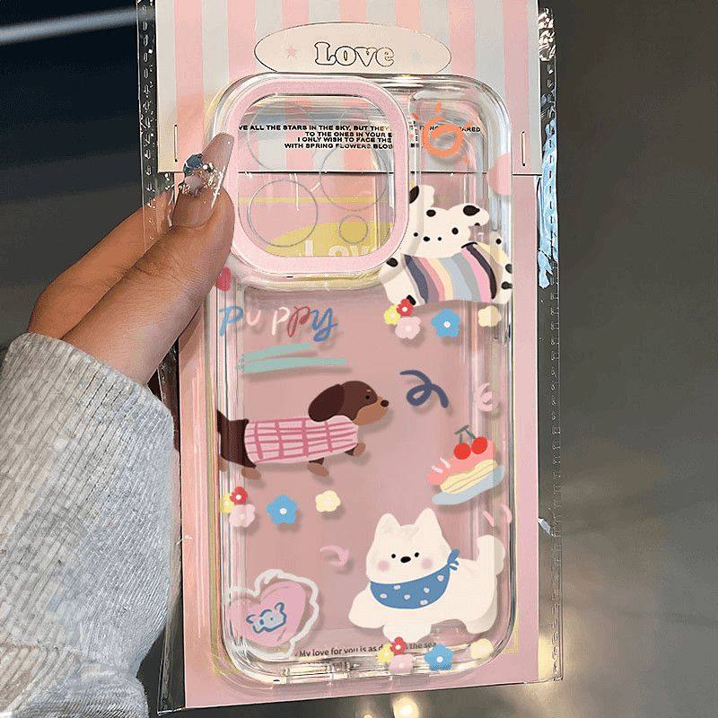 格纹小狗苹果华为小米荣耀手机壳