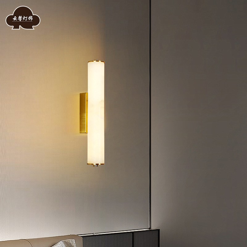 云石壁灯新中式别墅客厅过道走廊室内室外庭院装饰金色玄关墙面灯