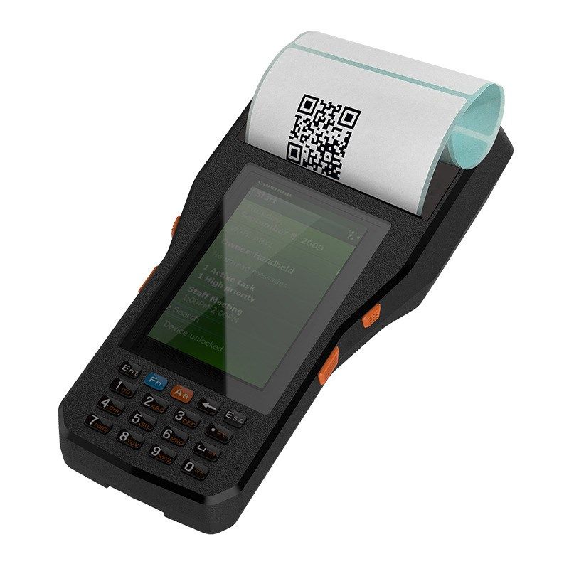 4g全网通超高频rfid手持安卓数据采集终端带80mm小票标签打印机