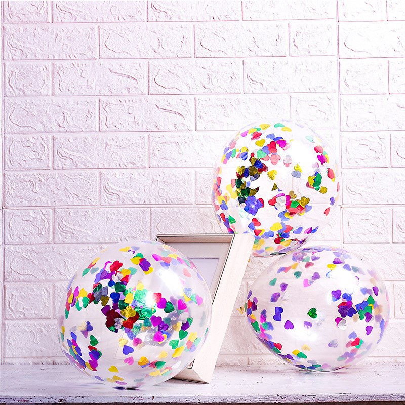 12寸透明亮片气球婚礼现场婚房布置装饰生日派对主题活动装饰气球