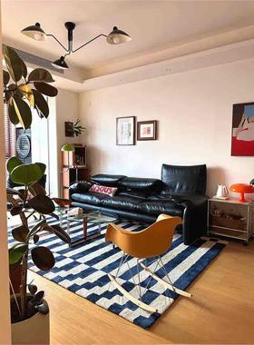 CICO海洋之声 地毯客厅覆古中古风高级感艺术风沙发茶几条纹地垫