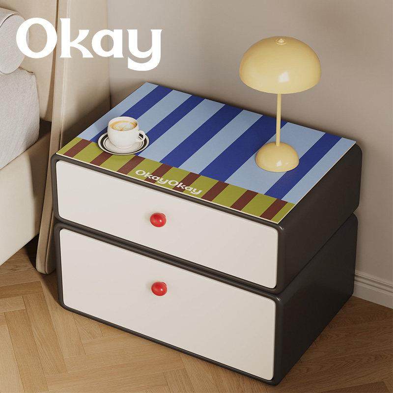OKAY复古条纹床头柜垫防尘耐脏卧室台面保护垫皮革防水防烫盖布垫,居家布艺,床头柜盖布,淘宝优惠券,粉丝福利购,淘宝优惠卷