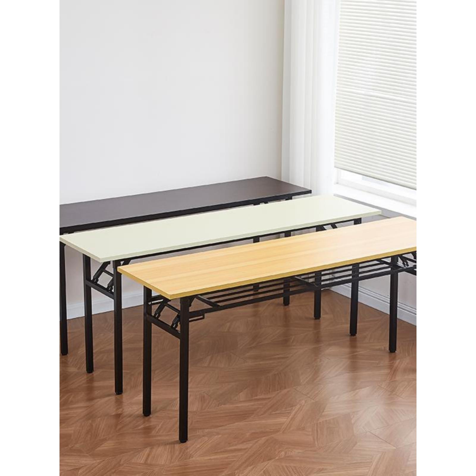 简易折叠桌子培训桌长方形户外便携学习书桌会议长条桌餐桌可折叠