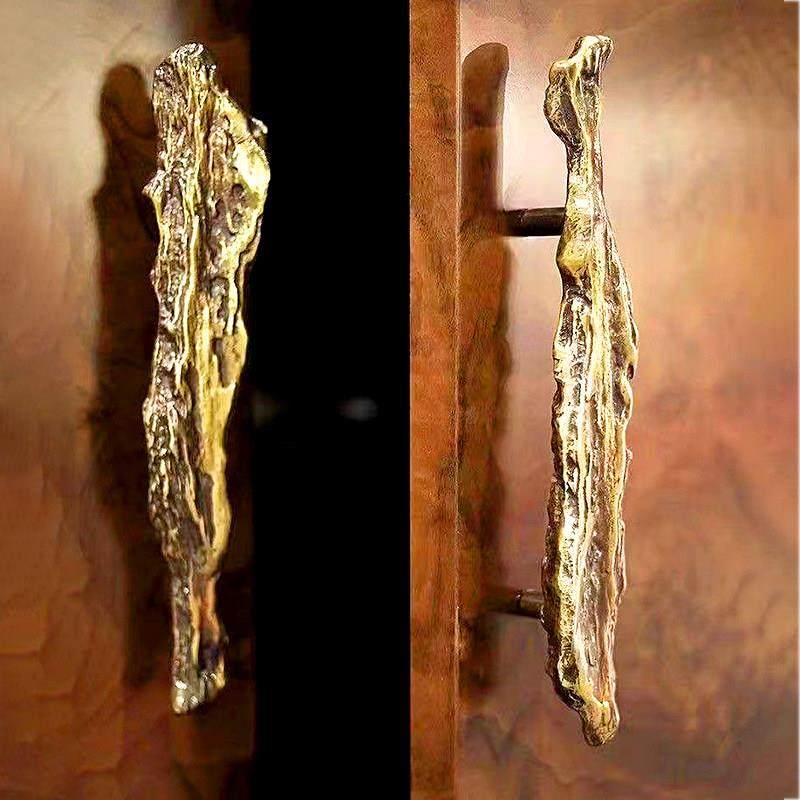 门把手黄铜法式复古中式把手橱柜衣柜卧室玻璃门实木门老式拉手