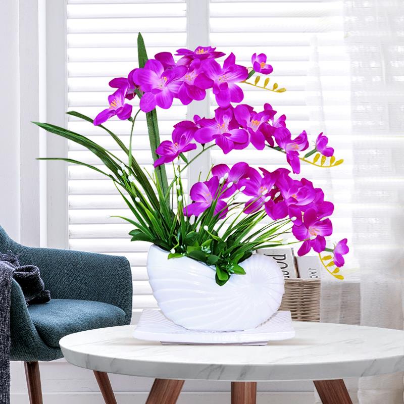 蝴蝶兰仿真花绢花摆件家居客厅装饰花室内假花摆设电视柜干花花束