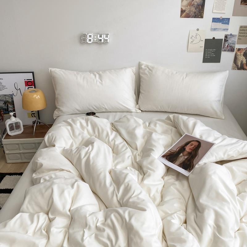 北欧风ins四件式床组被套被罩床笠款简约白色床品宿舍床上三件套4