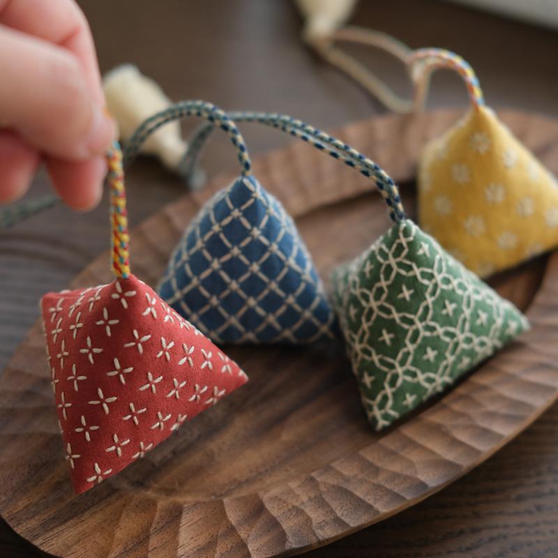 【买三赠一】端午入门手工diy刺子绣粽子香囊材料包艾绒舒缓香包