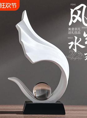 轻奢高档酒柜摆件电视柜艺术家居装饰品办公室风生水起客厅高级感
