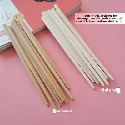 幼儿园专用儿童筷子100双练习训练3-6岁学生宝宝18cm无漆竹木短筷