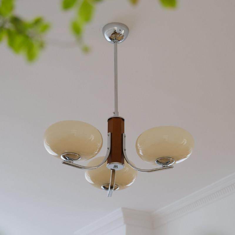 西早 中古北欧实木卧室餐厅吊灯 法式复古原木mcm书房客厅吊灯