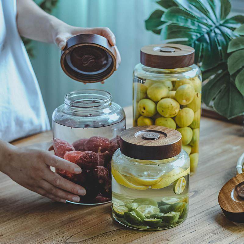 单向排气泡酒罐杨梅青梅泡酒瓶家用自制果酒发酵罐玻璃密封酿酒瓶