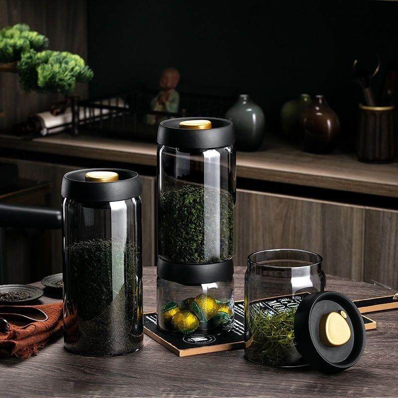 真空茶叶罐避光储茶罐咖啡豆玻璃收纳茶叶罐食品级防潮密封储存罐,餐饮具,茶叶罐,淘宝优惠券,粉丝福利购,淘宝优惠卷