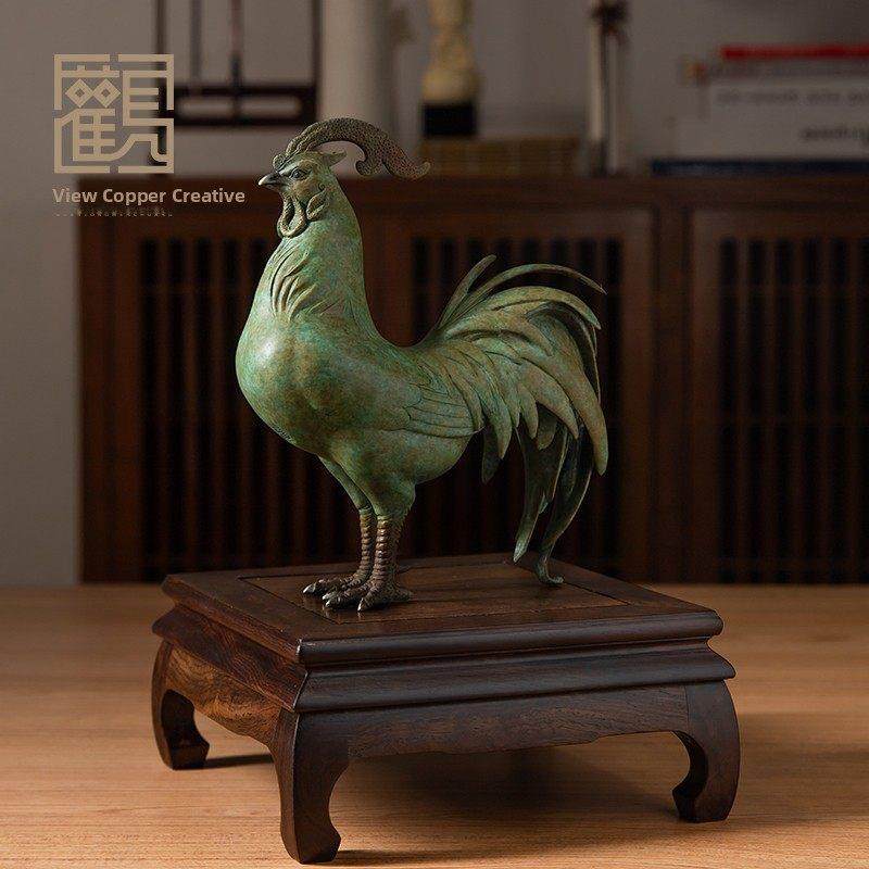 铜公鸡饰品十二生肖鸡金鸡报纸家客厅入口办公室装饰桌面陈设,家居饰品,装饰摆件,淘宝优惠券,粉丝福利购,淘宝优惠卷