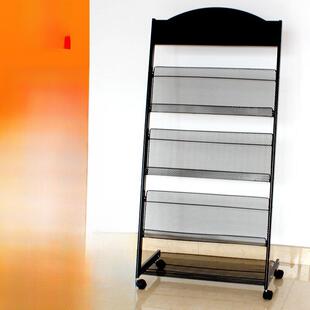 杂志架促销信息架展示架书报纸单页彩页存储地板报纸报纸架带轮子