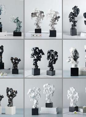 新中式水晶石头摆件轻奢假山客厅办公室文房艺术太湖石桌面装饰品