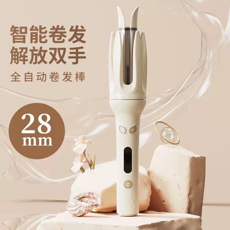 新110V自动卷发棒28MM负离子不伤发懒人电动旋转卷发护发台湾香港