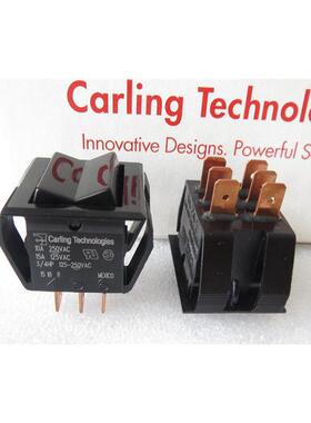 进口美国CARLING 1518R大船型电源开关6脚3档翘板摇臂开关10A250V
