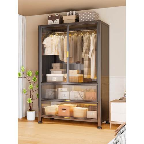 简易衣柜卧室家用出租房用组装金属全钢架新款衣橱小户型收纳柜子