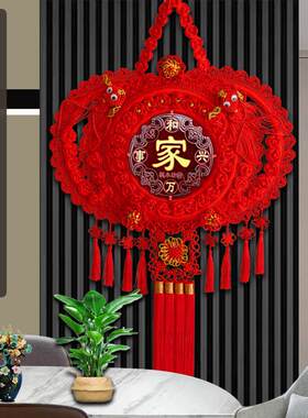 中国结挂件客厅大号挂饰中小号玄关装饰福字乔迁桃木墙壁手工编织