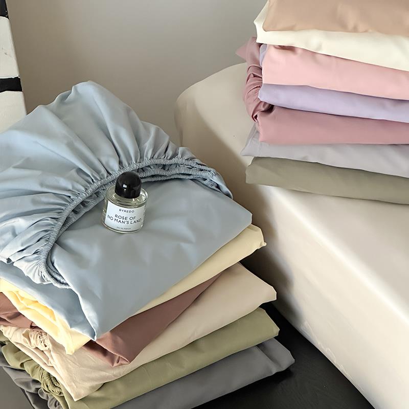 在耳边简约纯色全棉单件床笠色织水洗棉床垫床包48*74cm枕套